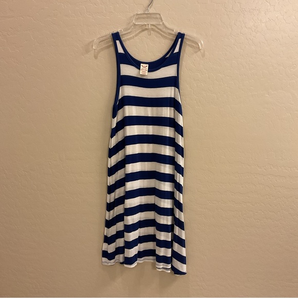 Striped Sleeveless Dress Set - Blue and Gray - Picture 2 of 5